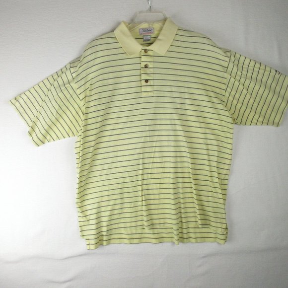 Titleist Other - Titleist Butter Yellow Striped Pique Polo Size L Cotton
